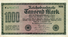 GERMANY -  1000 MARK 1922 -   Wor:P-76h.2.MM.2, Ros:R-75f.MM.2    Filigran - Vielecke - 1000 Mark