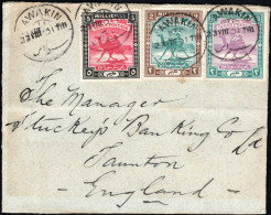 ✉ 1901, Sudan, Envelope Franked With (1x) 2m Green And Brown, (1) 3m Mauve And Green And (1x) 5m Carmine And Black - Cam - Sudan (...-1951)