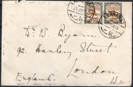 ✉ 1925, Sudan, Envelope Franked With Horizontal Pair 5m Olive Brown And Black - Small Camel Postman Issue (S.G. 41), Sen - Sudan (...-1951)