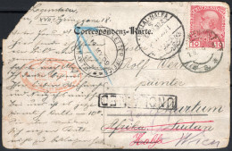 ✉ 1909, Incoming Mail From Austria, Picture Postcard Franked At 10h (Y&T 106), Sent From Wien February 1, 1909 To Kharto - Sudan (...-1951)