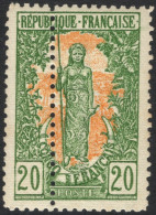 ** Y&T 33, Congo Français, 20c Vert Et Jaune Foncé "émission Chassepot", Neuf Sans Charnière Avec Curiosité De Dentelure - Autres & Non Classés