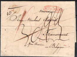 ✉ 1836, Autriche, Lettre (avec Contenu), Expédiée De Triest (cachet Rouge "V,TRIEST") Le 27/12/1836 à Destination De Fra - ...-1850 Vorphilatelie