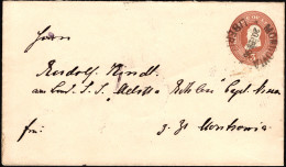 ✉ 1896, Liberia, Postal Stationery (envelope) At 3c, Sent From Monrovia February 20, 1896 To SS Bohlen Boat Of The Woerm - Liberia