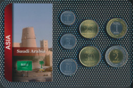 Saudi-Arabien 2016 Stgl./unzirkuliert Kursmünzen 2016 1 Halala Bis 2 Riyals (10678594 - Arabie Saoudite