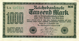 GERMANY -  1000 MARK 1922 -   Wor:P-76h.2.MM.2, Ros:R-75f.MM.2    Filigran - Vielecke - 1000 Mark