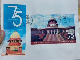 India Ms On Fdc 2024 Supreme Court Anniversary Inde Indien Law Justice Constitution - Briefe U. Dokumente