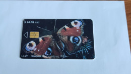 CUBA-(CU-ETE-0100)-Mariposa Junonia Coenia, Hubner-(188)-($10.00)-(12/00)-(000370830)-(tirage-30.000)-used Card - Cuba