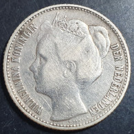 Netherlands 1/2 0.5 Gulden Wilhelmina Crown 1905 VF No Hole - 1/2 Gulden