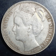 Netherlands 1 Gulden Wilhelmina Crown 1908 XF Sharp Detail - 1 Gulden