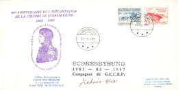 COLONIE De SCORESBYSUND -1985 - TIMBRE GROENLAND - COURRIER Transporté Par HELICOPTERE - Research Programs