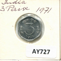 3 PAISE 1971 INDE INDIA Pièce #AY727.F.A - Inde
