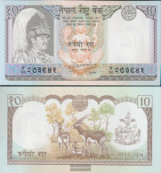 Nepal Pick-number: 31a, Signature 11 Uncirculated 1985 10 Rupien - Nepal