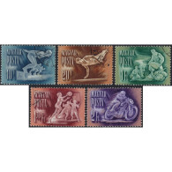 1950, Hungary, 10f-2Ft, Michel #1129-#1133, Raster Grid, Wmk, P12:12½, Used - Oblitérés