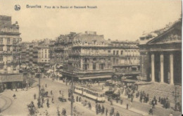 CPA - BRUXELLES - Place De La Bourse Et Boulevard Anspach - TOP Animation - Tram / Tramway - Vierge - Places, Squares