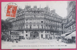 Delcampe - 75 - Paris - Grand Hôtel Du Louvre Vu De L'Avenue De L'Opéra - 1912 - Cafés, Hotels, Restaurants