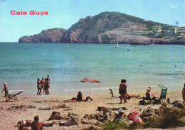 Delcampe - MALLORCA, CALA GUYA BEACH, COAST, RESORT, UMBRELLA, BOAT, LANDSCAPE, POSTCARD, SPAIN - Mallorca