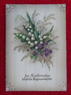 AK: Prägekarte - Zur Konfirmation Herzliche Segenswünsche, Gelaufen 17. III. 1961 (Nr.3953) - Kommunion