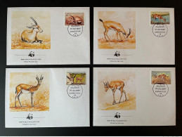 Libye Libya 1987 Mi. 1753 - 1756 FDC 1er Jour Cover WWF World Wildlife Fund Animals Protection Gazella Leptoceros - FDC