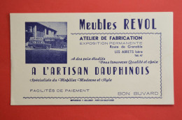Buvard Meubles RÉVOL, Voitures 403 Peugeot, Tube Citroën, Les Abrets - Altri & Non Classificati