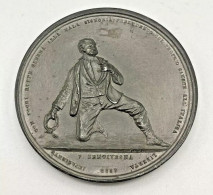 MEDAGLIA ANTIBORBONICA 1856 BENTIVENGA E ARGESILAO MILANO IN PIOMBO CON CUSTODIA ORIGINALE - Before 1871