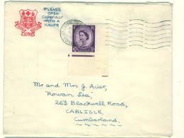 GB QE2 Wilding 3d Phantom R Cylinder 37 Variety On Plain Paper SG 575e Used On Cover To Carlisle From Chester Le Street - Covers & Documents