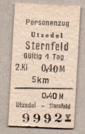 A38] BRD - Pappfahrkarte - Utzedel Nach Sternfeld - Europe