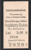 31] BRD (DR Der DDR)  - Klein Germersleben - Magdeburg Buckau  (Arbeiterwochen) - Europe