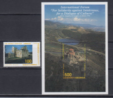 Georgien MiNr. 141 + Block 4 Dialog Der Kulturen Tiflis UNESCO Postfrisch/MNH/** 1995 - Géorgie