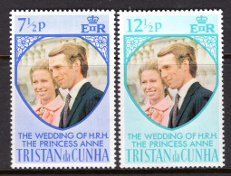Tristan Da Cunha 1973 Royal Wedding Set MNH (SG 186-187) - Tristan Da Cunha