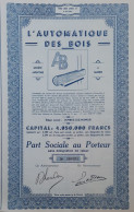 L'automatique  Des Bois - Part Sociale - Jambes-lez-Namur - 1948 - Other & Unclassified