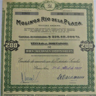 Molinos Rio De La Plata - Tit.al.port.de Dos Acc.ordinarias (1957) - Other & Unclassified