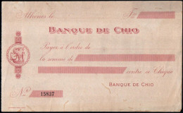 Greece - Bank Of Chios Cheque - Greece