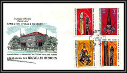 11440 Texte Francais Tambour - Sculptures - Coiffures 1972 FDC Lettre Cover Nouvelles Hebrides - FDC