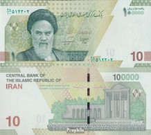 Iran (Persien) Pick-Nr: W163, Signatur 46 Bankfrisch 2021 10 Toman (100.000 Rials) - Iran