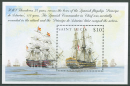 St. Lucia 2005 Seeschlacht V. Trafalgar Schiffe Block 68 Postfrisch (C64878) - St.Lucie (1979-...)