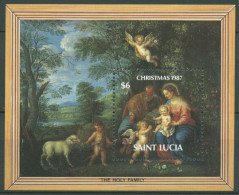 St. Lucia 1987 Weihnachten Gemälde Block 55 Postfrisch (C64877) - St.Lucie (1979-...)