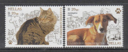 2023 Greece Dogs Cats Pets Stray Animal Day Complete Set Of 2 MNH @ BELOW FACE VALUE - Neufs