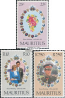 Mauritius 516-518 (kompl.Ausg.) Postfrisch 1981 Hochzeit Charles Und Diana - Maurice (1968-...)