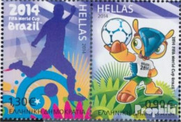 Griechenland 2784-2785 Paar (kompl.Ausg.) Postfrisch 2014 Fußball WM Brasilien - Unused Stamps