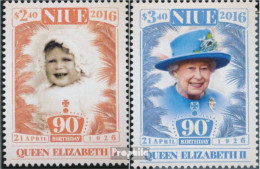 Niue 1260-1261 (kompl.Ausg.) Postfrisch 2016 Königin Elisabeth II. - Niue