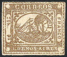 ARGENTINA: GJ.10, IN Ps. Yellowish Dun, Beautiful Example With Very Ample Margins, Very Fresh And Excellent Color And Im - Buenos Aires (1858-1864)