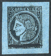 ARGENTINA: GJ.2, 1860 Provisional With Goose Quill Stroke Through The Value, Fantastic Example Of Type 8, Mint, Very Wid - Corrientes (1856-1880)