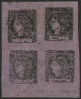 ARGENTINA: GJ.17, Magenta, Fantastic Mint Block Of 4 With Types 1-2-6-5, Excellent Quality, With Alberto Solari Certific - Corrientes (1856-1880)
