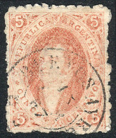 ARGENTINA: GJ.28A, 6th Printing Perforated, Orangish Dun-red Color, Clear Impression, Excellent Quality! - Usati