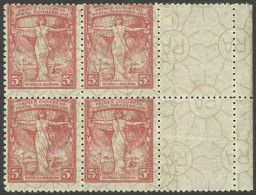 ARGENTINA: GJ.541dCD, 1921 Panemerican Postal Congress, With DOUBLE Watermark Printed On Front, ONE INVERTED, Block Of 4 - Autres & Non Classés