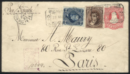ARGENTINA: 22/AU/1882 Buenos Aires - Paris, 8c. Stationery Envelope Uprated With 28c. (GJ.36 + 52), Sent By Registered M - Briefe U. Dokumente