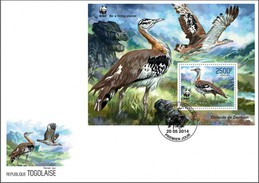 Togo 2014, WWF, Birds,  BF In FDC - FDC