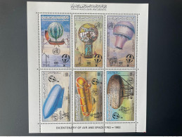 Libye Libya 1983 Mi. 1209 - 1217 Collective Sheetlet Air And Space Balloon Ballon Zeppelin Luftfahrt - Libye