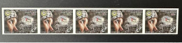 Djibouti Dschibuti 2024 Mi. ? Bande Strip ND IMPERF Joint Issue Emission Commune Arab League Gaza Dove Flag Oiseau Bird - Stamps