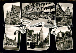 Dinkelsbuehl 1000jaehrige Stadt Innenstadt Fachwerkhaeuser Brunnen Teich Turm Fe - Dinkelsbühl